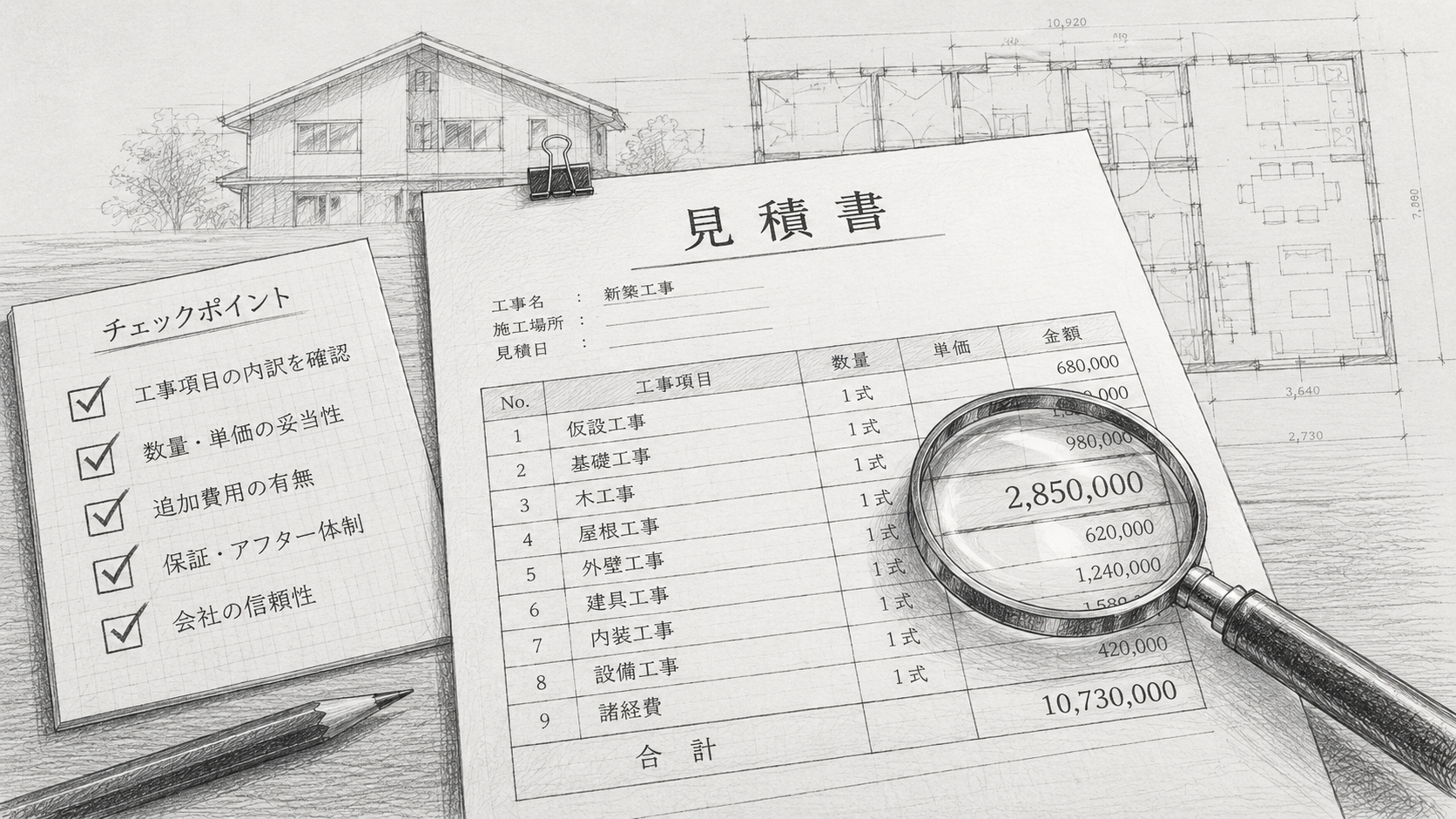 工務店の見積書の見方｜チェックすべき5つのポイント